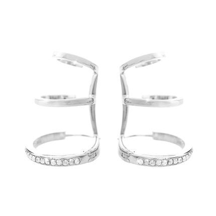 Stříbrné náušnice tři kruhy v jednom osázené krystaly Swarovski Crystal (Stříbro 925/1000)