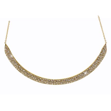 Luxusní zlatý ocelový náhrdelník velký oblouk s krystaly Swarovski Golden Shadow