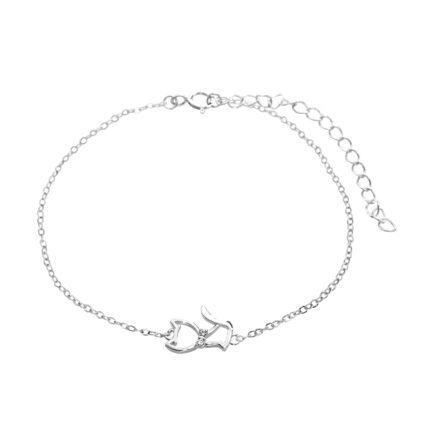 Stříbrný náramek kočička s krystaly Swarovski Crystal (Stříbro 925/1000)