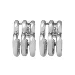 Ocelové náušnice puzety trojité srdce bez krystalů