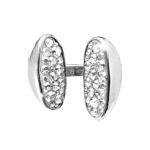 Ocelový masivní prsten dva ovály osázené krystaly Swarovski Crystal