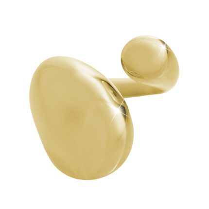 Zlatý ocelový prsten masivní překroucený bez krystalů