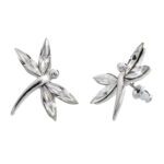 Náušnice puzety z bižuterní slitiny vážka z navet Swarovski Crystal