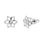 Náušnice puzety z bižuterní slitiny květ s krystalem Swarovski Crystal