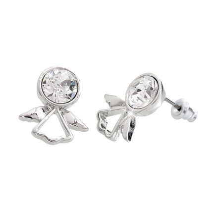 Náušnice puzety z bižuterní slitiny anděl s větším krystalem Swarovski Crystal