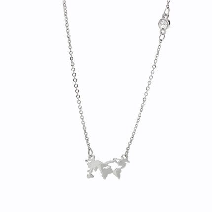 Náhrdelník z bižuterní slitiny mapa s krystalem Swarovski Crysrtal