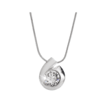 Náhrdelník z bižuterní slitiny kovová kapka s velkým krystalem Swarovski Crystal