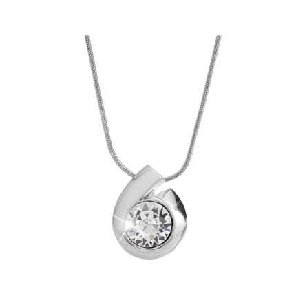 Náhrdelník z bižuterní slitiny kovová kapka s velkým krystalem Swarovski Crystal