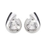 Náušnice puzety z bižuterní slitiny kovová kapka s velkým krystalem Swarovski Crystal