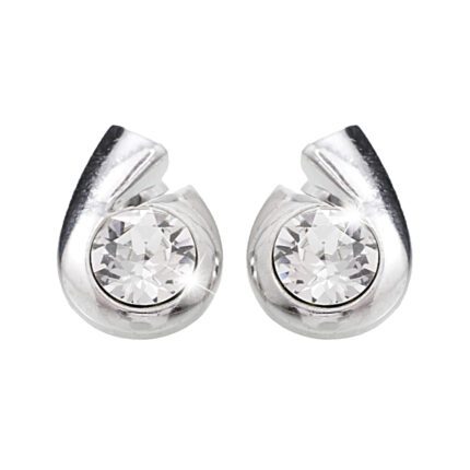 Náušnice puzety z bižuterní slitiny kovová kapka s velkým krystalem Swarovski Crystal