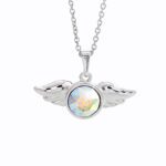 Náhrdelník z bižuterní slitiny andělská křídla s krystalem Swarovski AB