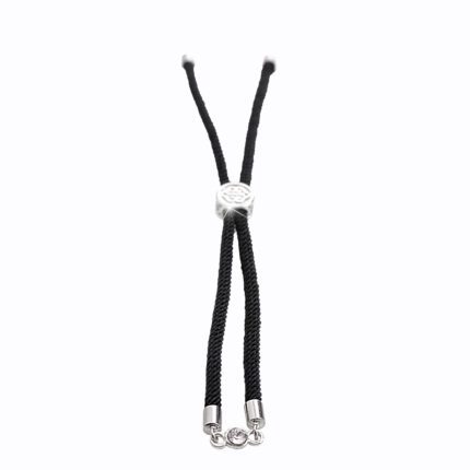 Šňůrkový náramek s přívěskem z bižuterní slitiny samostatný krystal Swarovski Black