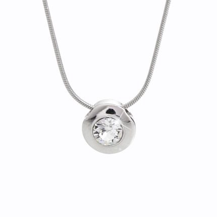 Náhrdelník z bižuterní slitiny kulaté kovové lůžko s krystalem Swarovski Crystal