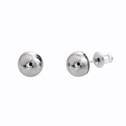 Náušnice puzety z bižuterní slitiny samostatný kabošon Swarovski Hematite