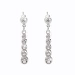 Náušnice puzety z bižuterní slitiny pět krystalů v postupu Swarovski Crystal