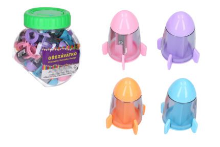 Ořezávátko na jednu tužku se zásobníkem + guma - vesmírná loď