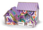 Puzzle 3D dřevěné dům s barvami