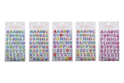 Nálepky 23x11 cm abeceda s glitrem