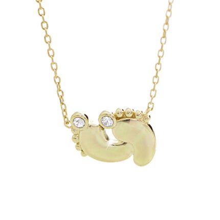 Pozlacený stříbrný náhrdelník dvě nohy s krystaly Swarovski Crystal (Stříbro 925/1000)