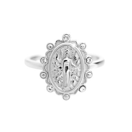 Stříbrný prsten s madonou a s krystaly Swarovski Crystal (Stříbro 925/1000)