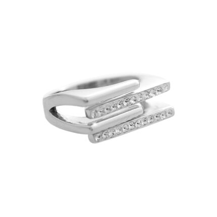 Stříbrný prsten tři řady s krystaly Swarovski Crystal (Stříbro 925/1000)
