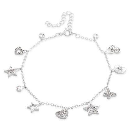 Stříbrný náramek s ověsy a krystaly Swarovski Crystal (Stříbro 925/1000)