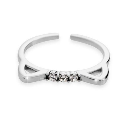 Stříbrný prsten kočičí uši s krystaly Swarovski Crystal (Stříbro 925/1000)