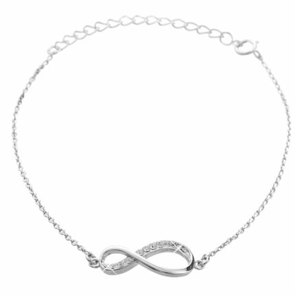 Stříbrný náramek s přívěskem nekonečno s krystaly Swarovski Crystal (Stříbro 925/1000)