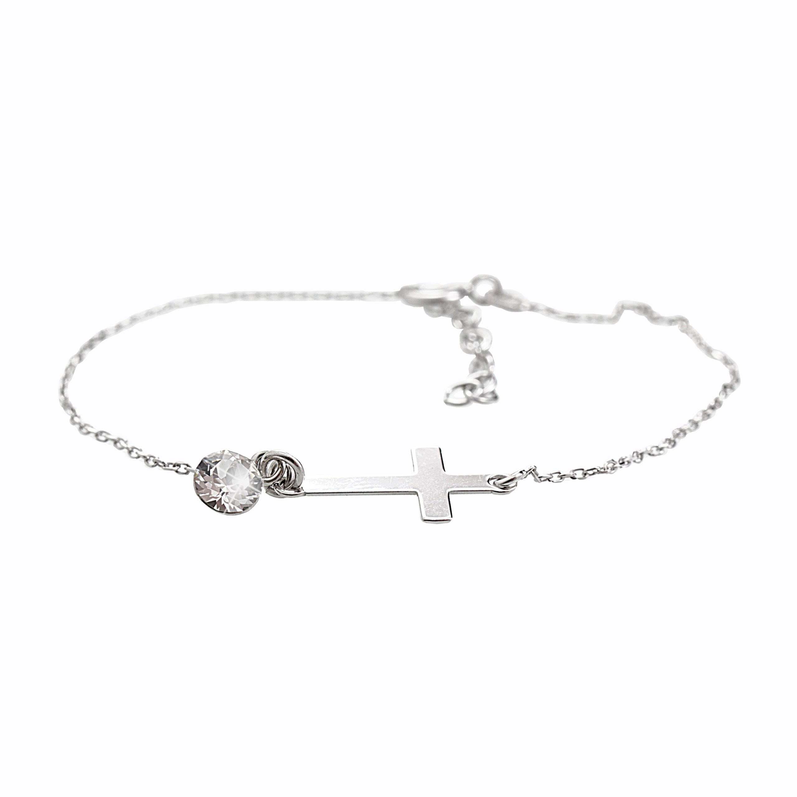 14418_14418-stribrny-naramek-s-priveskem-krizku-a-krystalu-swarovski-crystal-stribro-925-1000