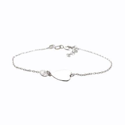 Stříbrný náramek s přívěskem srdce a krystalu Swarovski Crystal (Stříbro 925/1000)