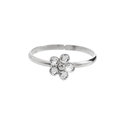 Stříbrný prsten kytička s pěti krystaly Swarovski Crystal (Stříbro 925/1000)