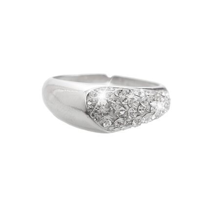 Stříbrný prsten s podlouhlým zužujícím se lůžkem a krystaly Swarovski Crystal (Stříbro 925/1000)