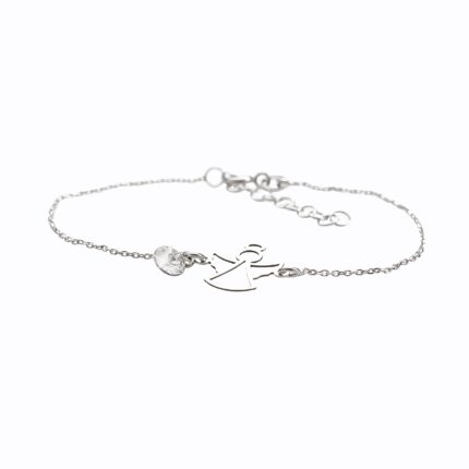 Stříbrný náramek s přívěskem anděla a krystalu Swarovski Crystal (Stříbro 925/1000)