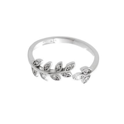 Stříbrný prsten rostlina zdobený krystaly Swarovski Crystal (Stříbro 925/1000)