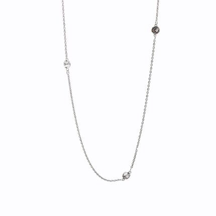 Dlouhý stříbrný náhrdelník ozdobený samostatnými krystaly Swarovski Crystal (Stříbro 925/1000)