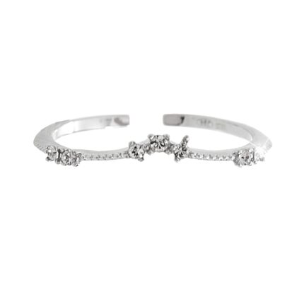 Jemný stříbrný prsten osázený krystaly Swarovski Crystal (Stříbro 925/1000)