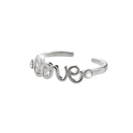 Stříbrný prsten LOVE zdobený krystaly Swarovski Crystal (Stříbro 925/1000)