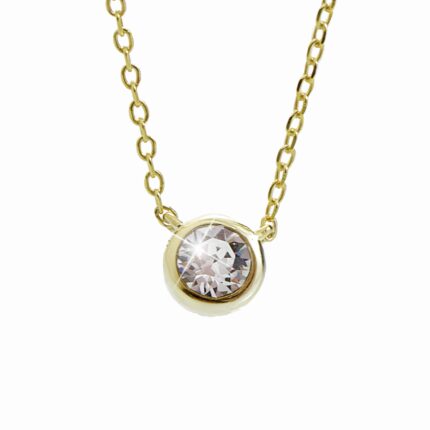 Stříbrný pozlacený náhrdelník zdobený jedním krystalem Swarovski Crystal (Stříbro 925/1000)