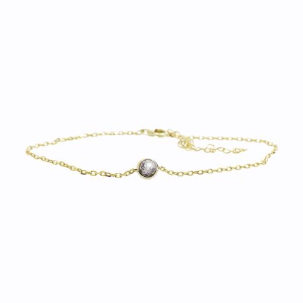 Stříbrný pozlacený náramek zdobený jedním krystalem Swarovski Crystal (Stříbro 925/1000)
