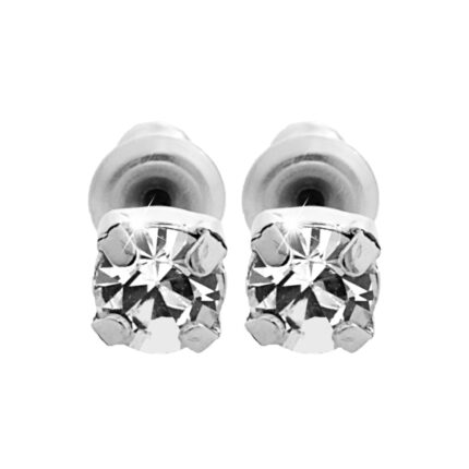 Náušnice puzety z bižuterní slitiny jeden krystal Swarovski 4mm Crystal