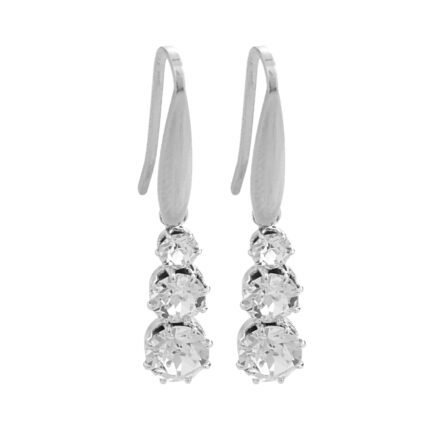 Náušnice provlékací z bižuterní slitiny s postupně se zvětšujících Krystalů Swarovski Crystal