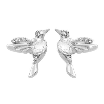 Náušnice puzety z bižuterní slitiny kolibřík s krystaly Swarovski Crystal