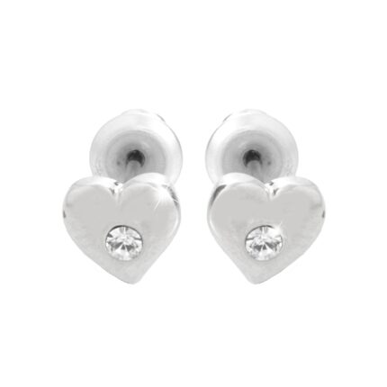 Náušnice puzety z bižuterní slitiny mini srdíčko s krystalem Swarovski Crystal