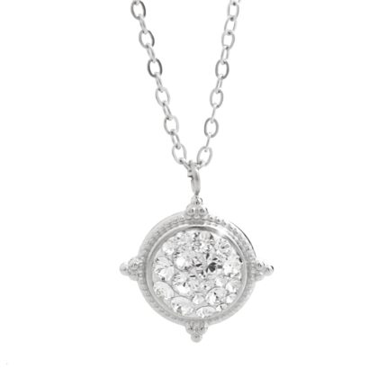 Ocelový náhrdelník medailonek kulatý s krystaly Swarovski Crystal