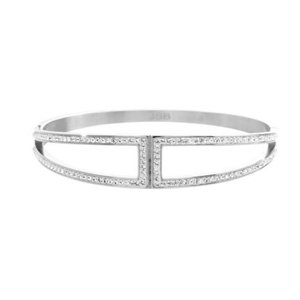 Ocelový náramek dva podlouhlé trojúhelníky s krystaly Swarovski Crystal