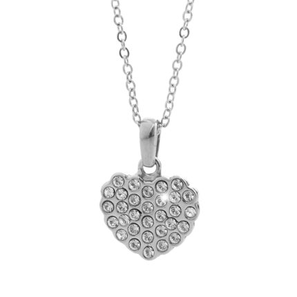 Ocelový náhrdelník srdíčko osázené krystaly Swarovski Crystal