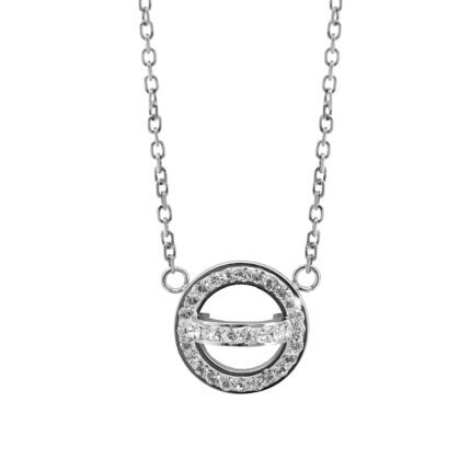 Ocelový náhrdelník oblouček na kruhu s krystaly Swarovski Crystal