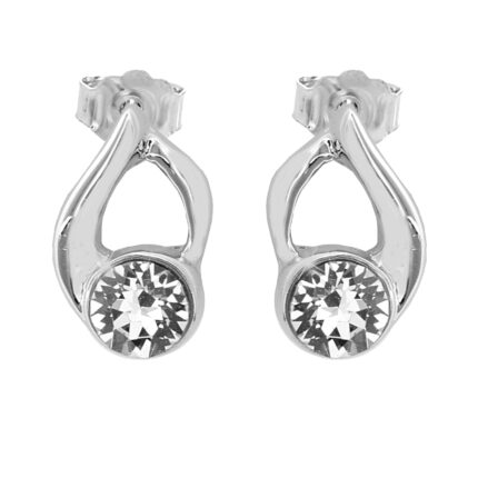 Náušnice puzety z bižuterní slitiny jeden krystal Swarovski Crystal