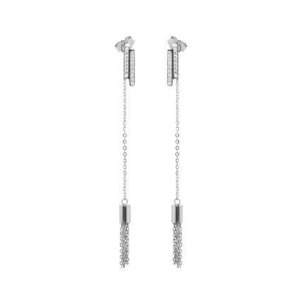 Ocelové náušnice puzety řetízek se střapcem a s krystaly Swarovski Crystal