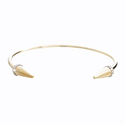 Zlatý ocelový náramek dva hroty s krystaly Swarovski Golden Shadow